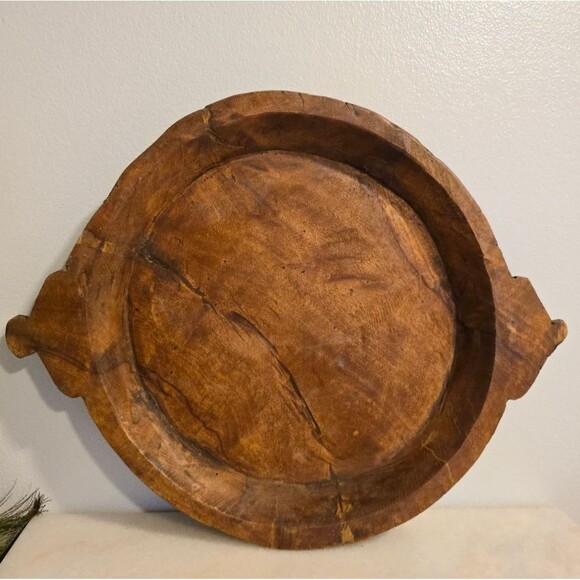 Antique Wood Dough Kneading Parat Bowl Primitive Handcarved - Picture 1 of 8